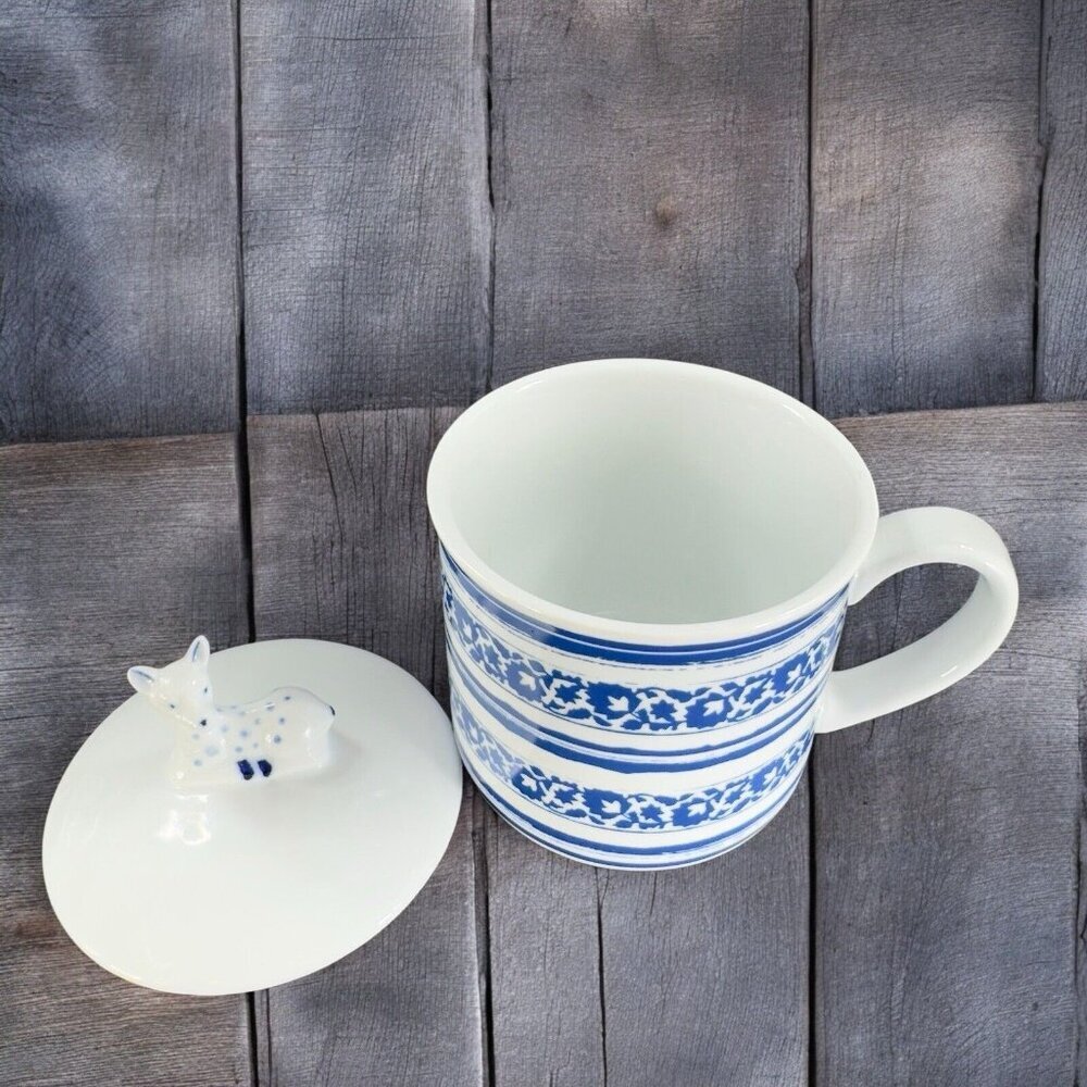 Ellen DeGeneres Ceramic Mug Cup With Deer Lid To Keep Hot Drinks Porcelain Mug - Picture 3 of 13